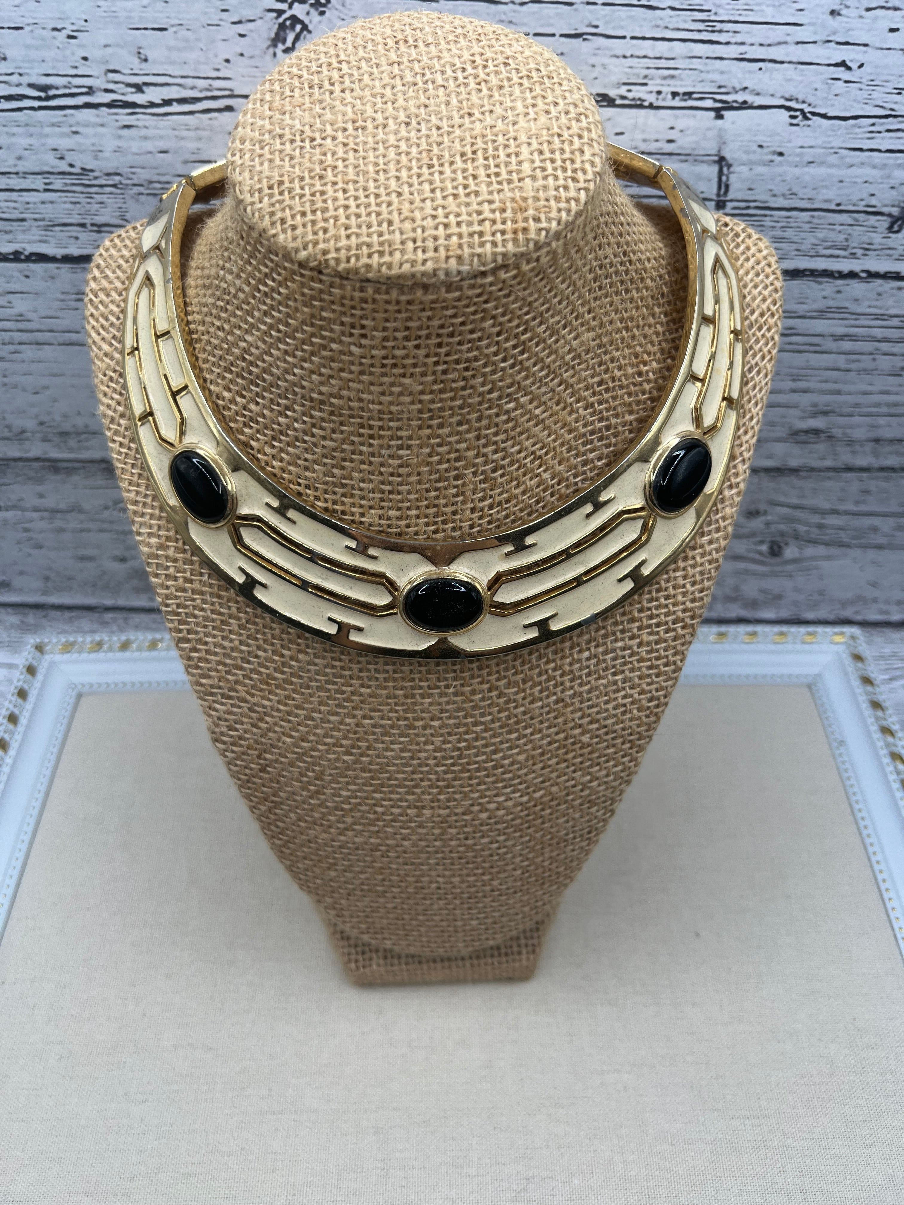 Enamel Bib Vintage Necklace