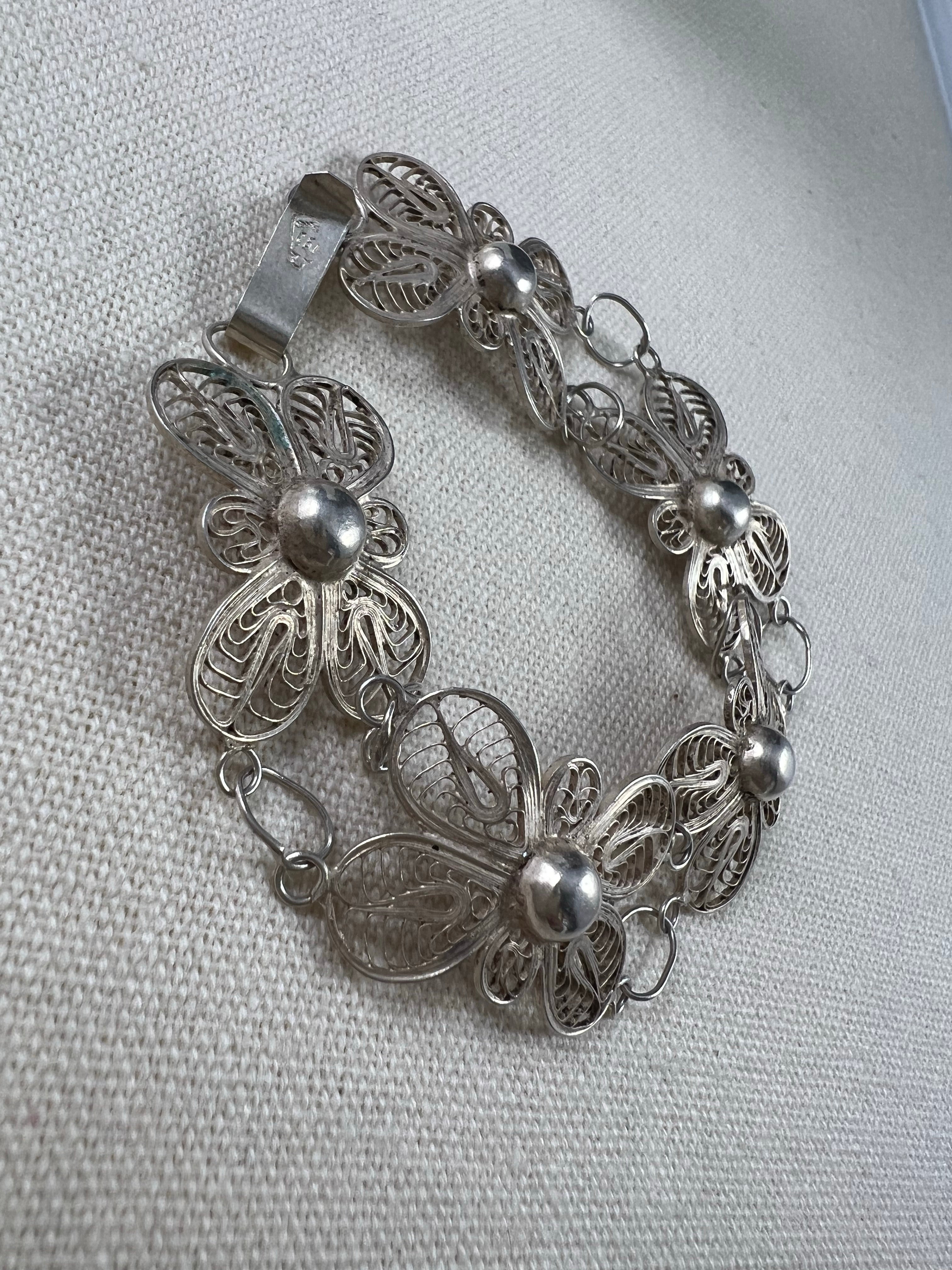 Vintage Sterling Silver Butterfly Bracelet