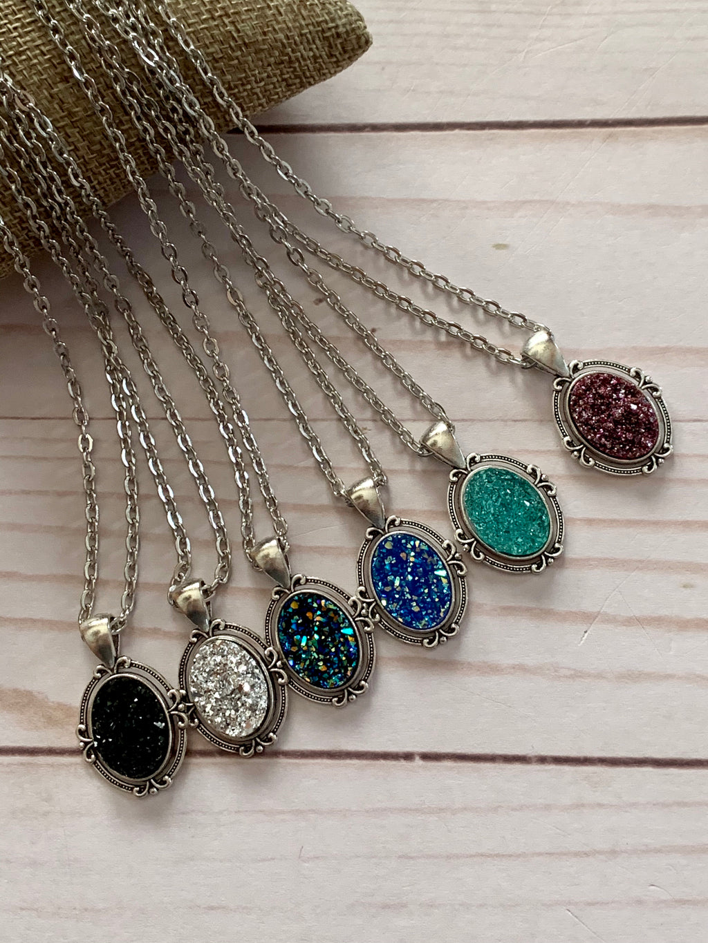 Druzy Pendant Necklaces