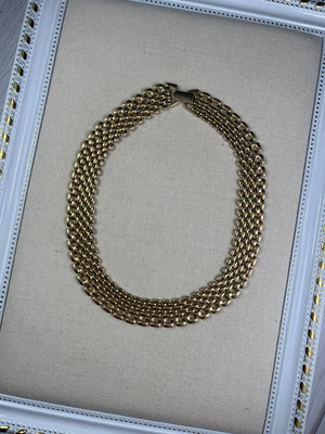 Gold Bib Chunky Necklace