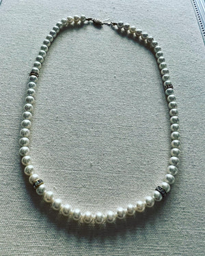 Vintage Crystal Pearl Necklace