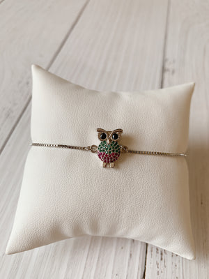 Owl Pave Adjustable Bracelet