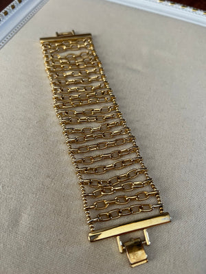 Vintage Napier Gold Statement Chunky Bracelet