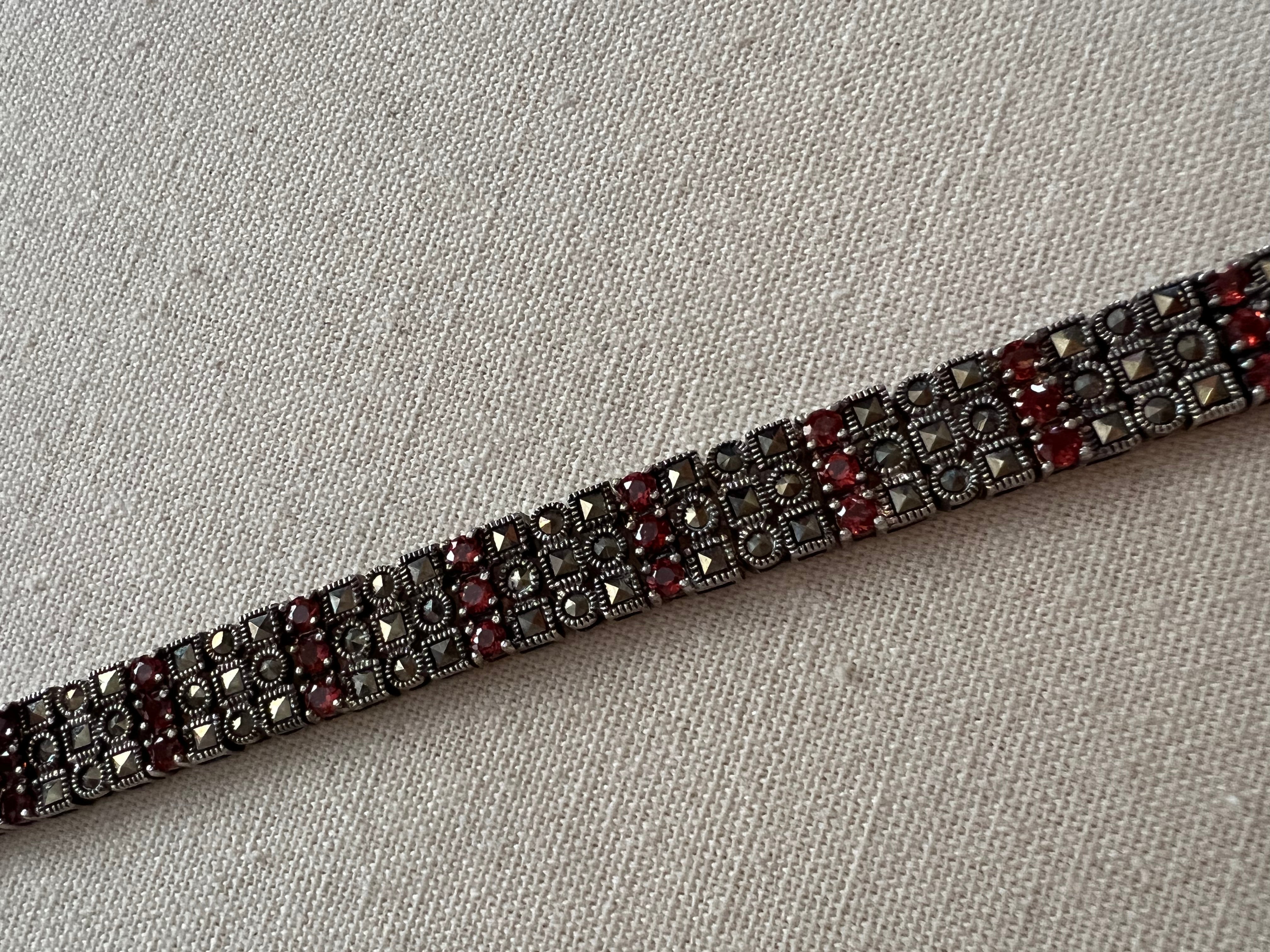 Rhinestone Sterling Silver Vintage Bracelet