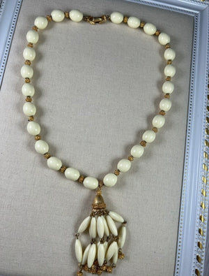 Vintage Trifari Tassel Beaded Necklace
