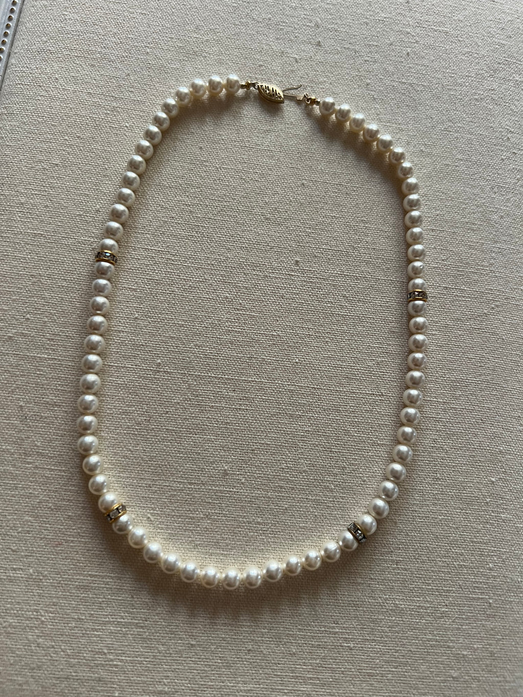 Vintage Crystal Pearl Necklace