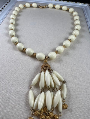Vintage Trifari Tassel Beaded Necklace