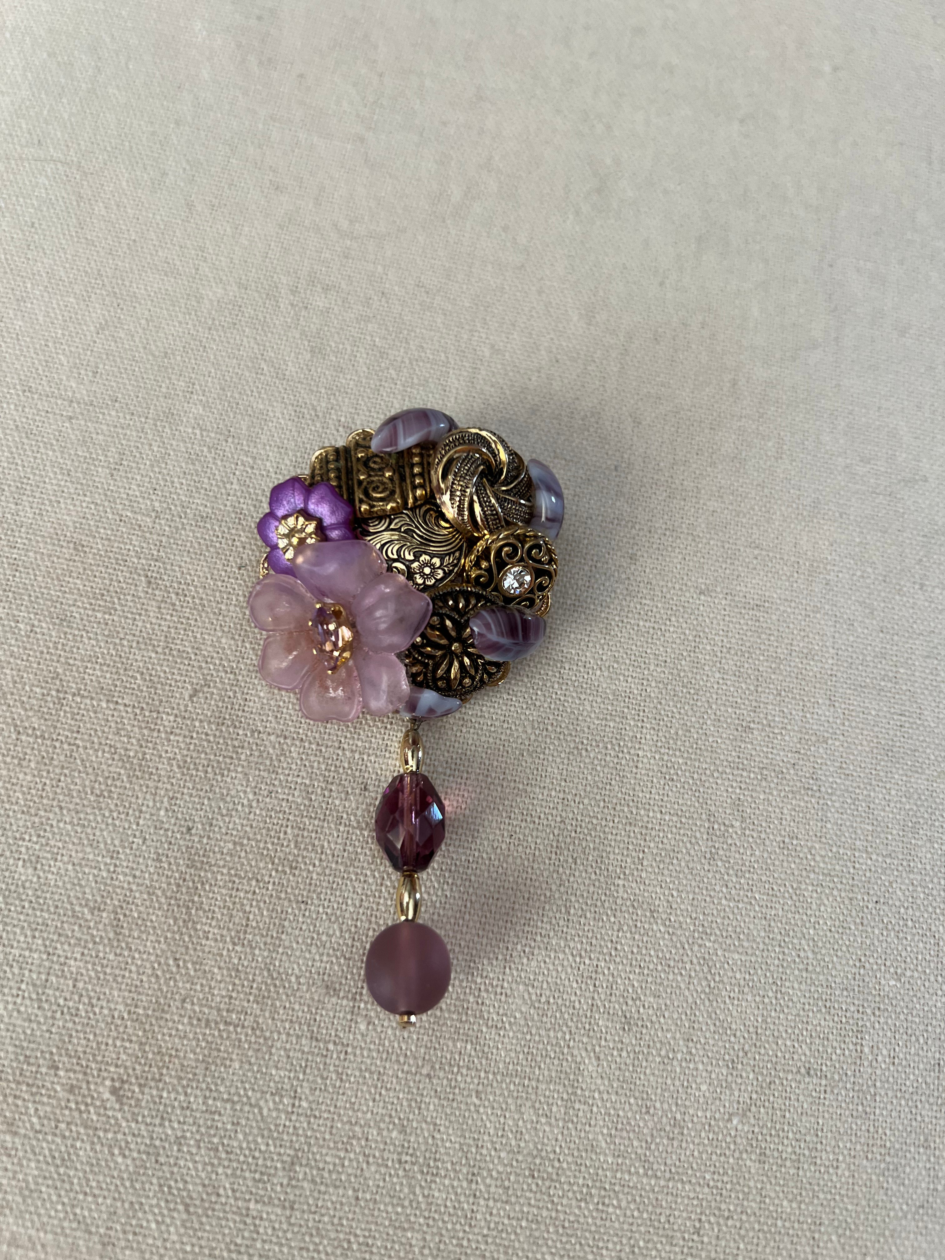 Vintage Purple Tassel Brooch