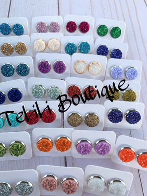 Druzy Fall Stud Earring Collection