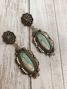 Silver Turquoise Dangle Earrings