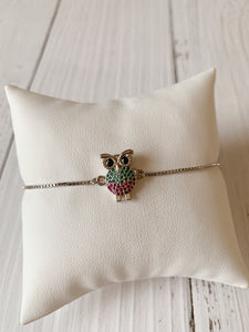 Owl Pave Adjustable Bracelet
