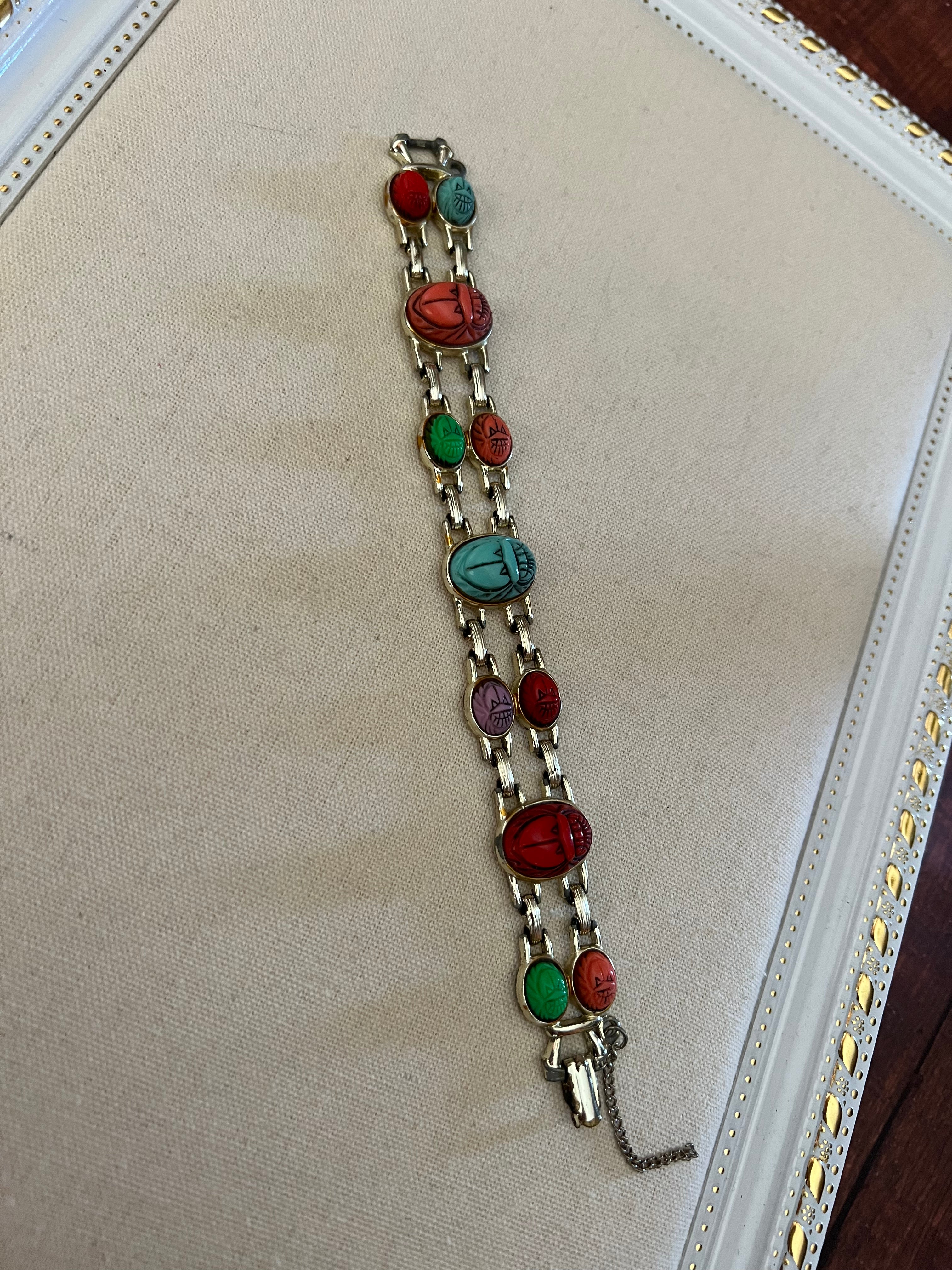 Vintage Silver Multi Stone Bracelet