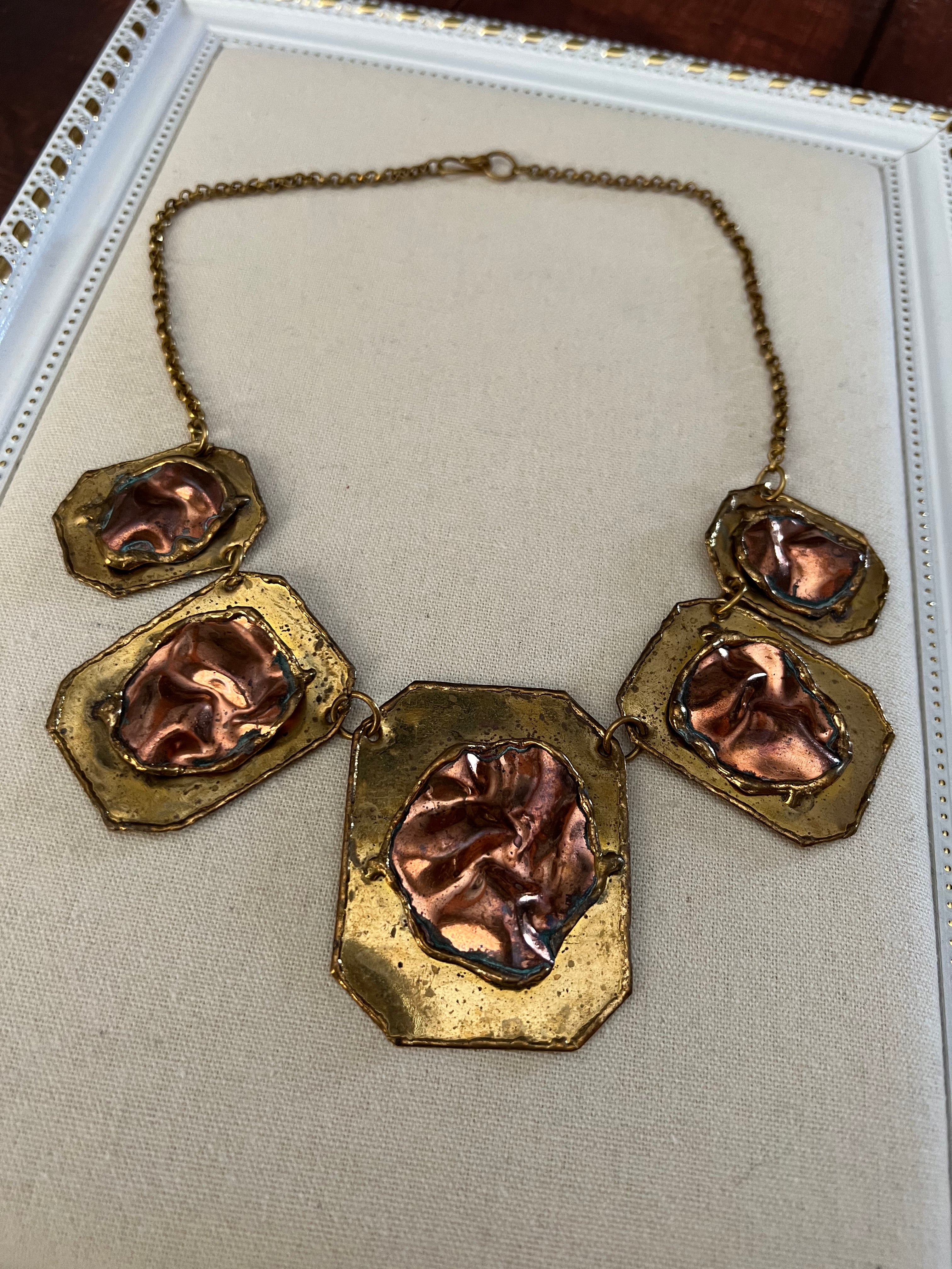 Vintage Copper/Bronze/Gold Statement Necklace