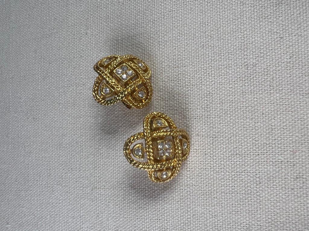 Vintage Gold Clustered Earrings